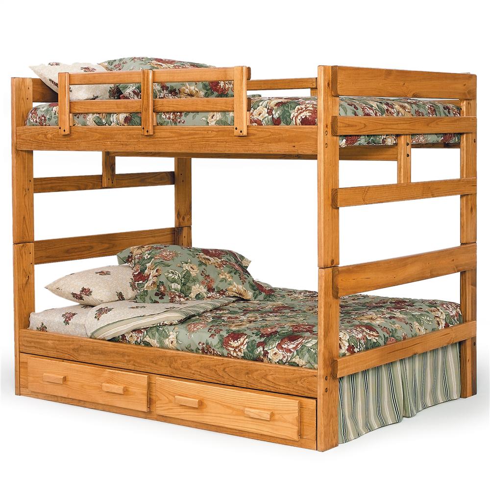 Woodcrest Heartland BR Rustic Full/Full Bunk Bed with Center Support